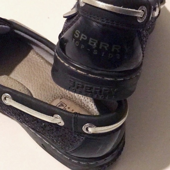 Sperry Top-Sider Black And Glitter Boat Shoes - Picture 6 of 7